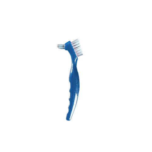 Plasdent 20040-2 CareBrush Angled Standard Denture Brushes Ergonomic Handle Blue 12/Pk Plasdent 20040-2 CareBrush Angled Standard Denture Brushes Ergonomic Handle Blue 12/Pk